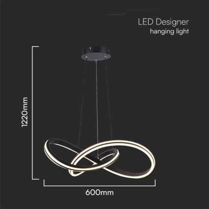 LED Lestenec na vrvici LED/40W/230V 3000/4000/6400K