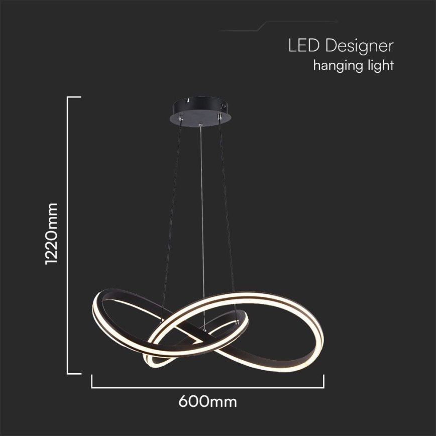 LED Lestenec na vrvici LED/40W/230V 3000/4000/6400K