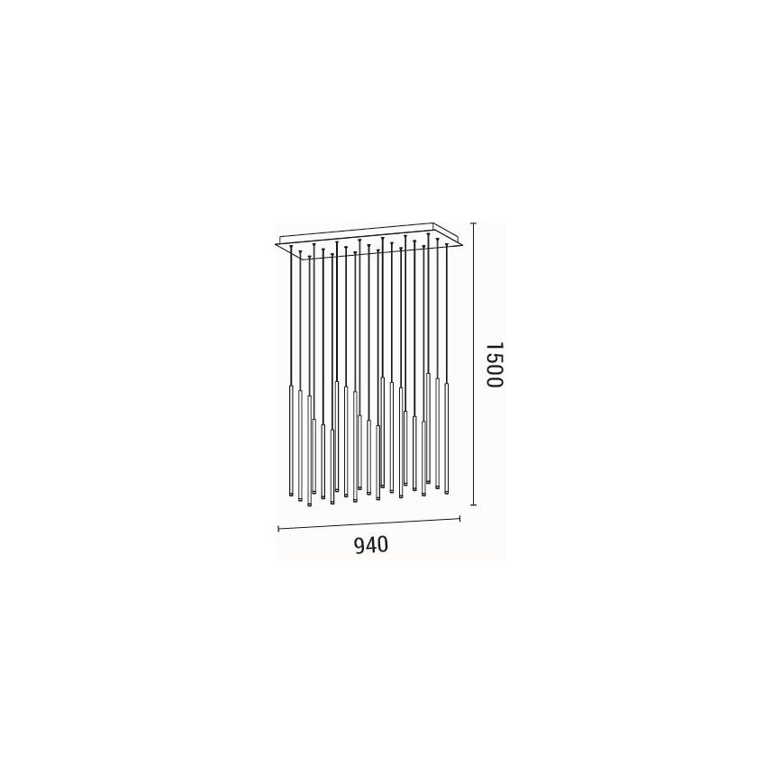 LED Lestenec na vrvici LED/47W/230V 3000K