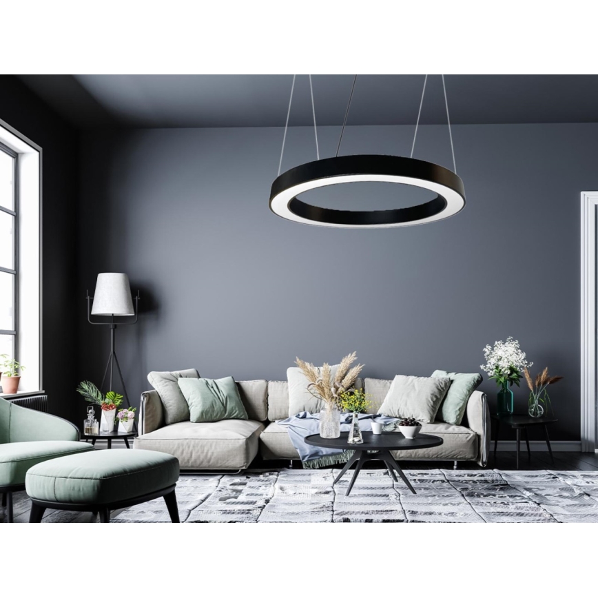 LED Lestenec na vrvici LED/50W/230V 4000K pr. 100 cm črna