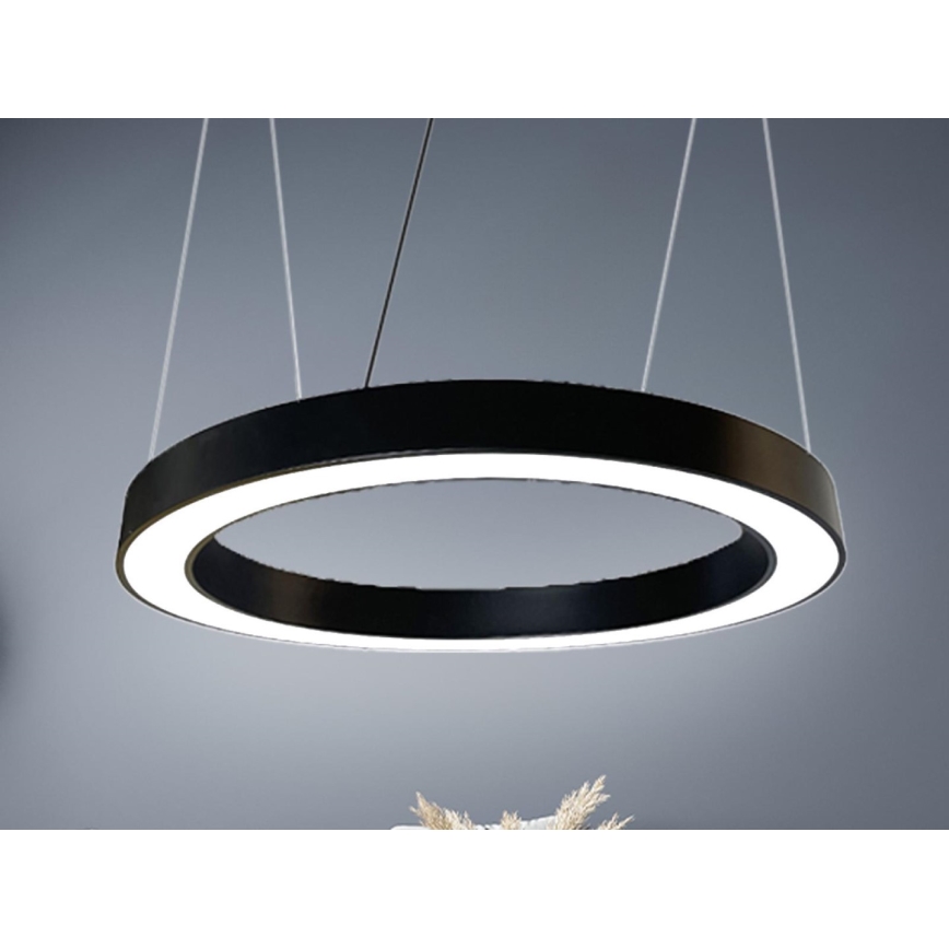 LED Lestenec na vrvici LED/50W/230V 4000K pr. 100 cm črna