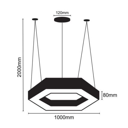 LED Lestenec na vrvici LED/50W/230V 4000K pr. 100 cm