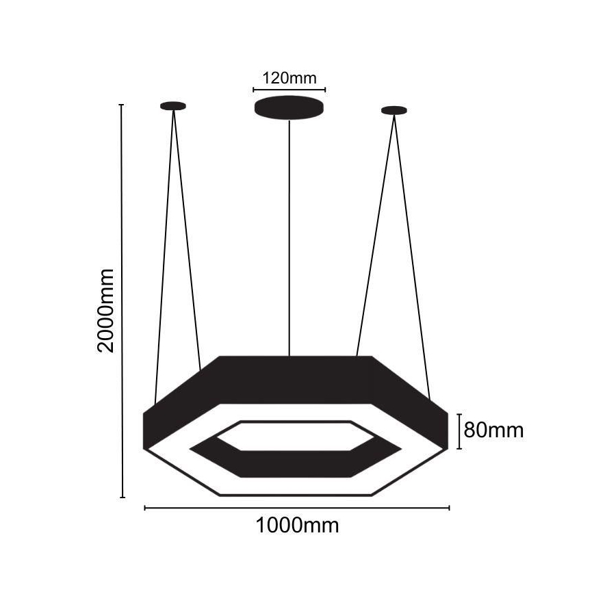 LED Lestenec na vrvici LED/50W/230V 4000K pr. 100 cm