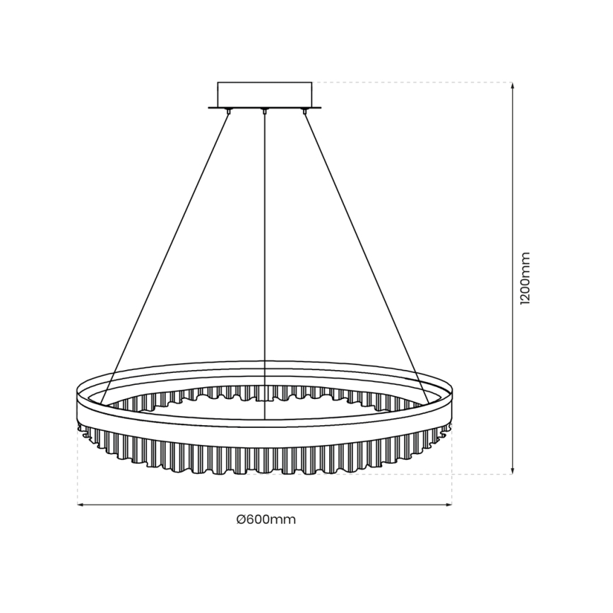 LED Lestenec na vrvici LED/52W/230V pr. 60 cm zlata