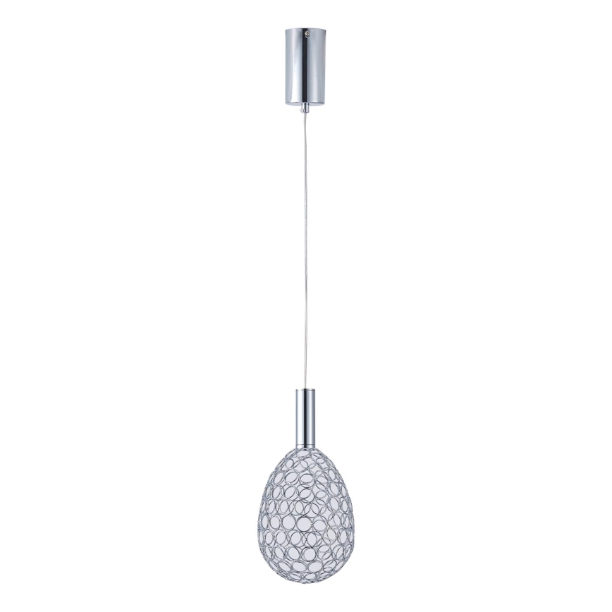LED Lestenec na vrvici LED/6,3W/230V 3000K sijajni krom pr. 14 cm