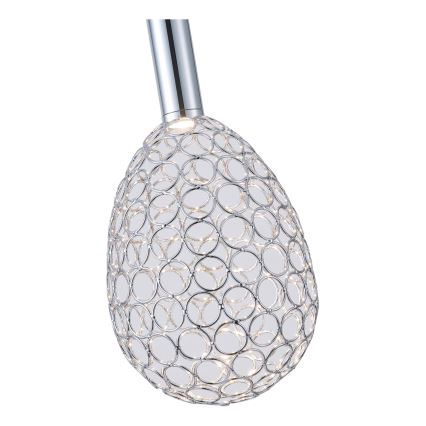LED Lestenec na vrvici LED/6,3W/230V 3000K sijajni krom pr. 14 cm