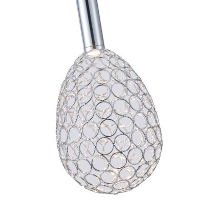 LED Lestenec na vrvici LED/6,3W/230V 3000K sijajni krom pr. 14 cm