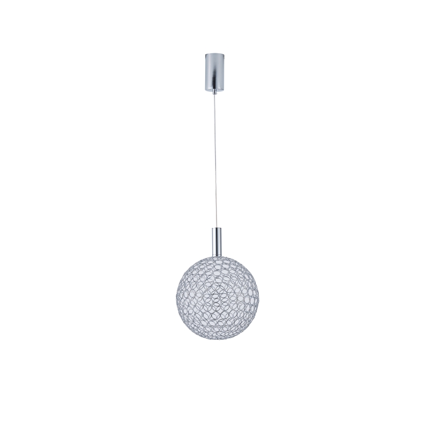 LED Lestenec na vrvici LED/6,3W/230V 3000K sijajni krom pr. 25 cm