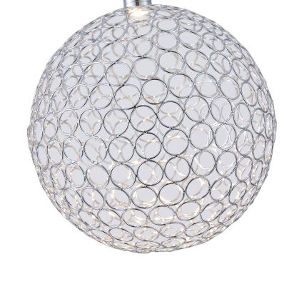 LED Lestenec na vrvici LED/6,3W/230V 3000K sijajni krom pr. 25 cm