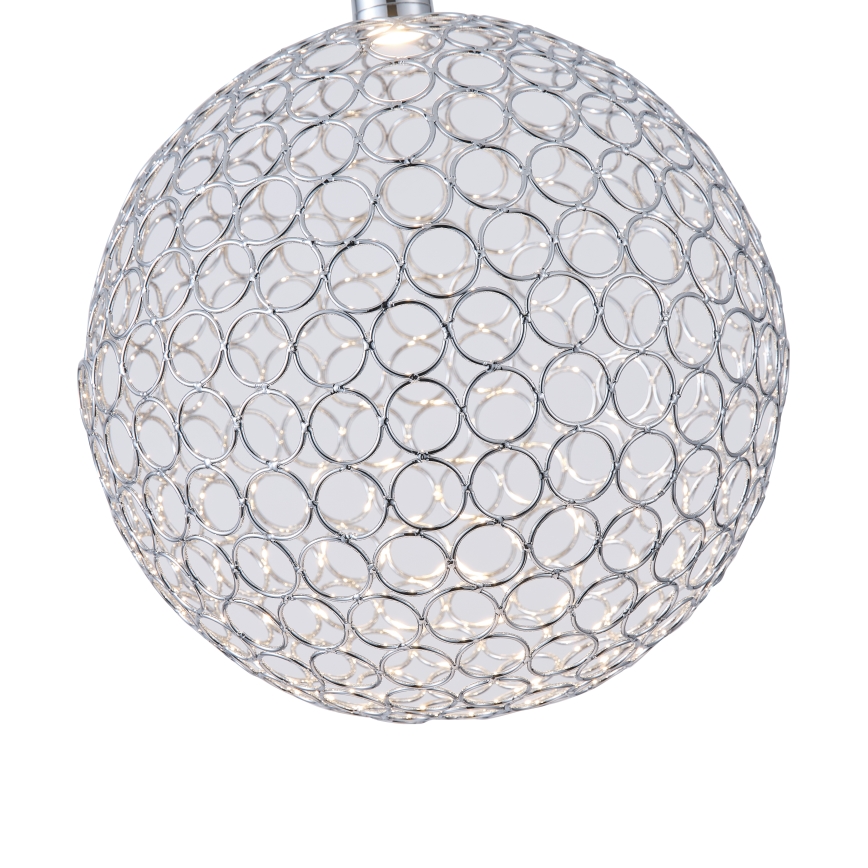 LED Lestenec na vrvici LED/6,3W/230V 3000K sijajni krom pr. 25 cm