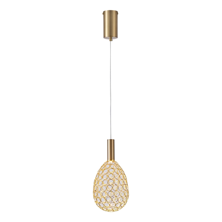 LED Lestenec na vrvici LED/6,3W/230V 3000K zlata pr. 14 cm