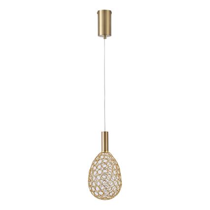 LED Lestenec na vrvici LED/6,3W/230V 3000K zlata pr. 14 cm