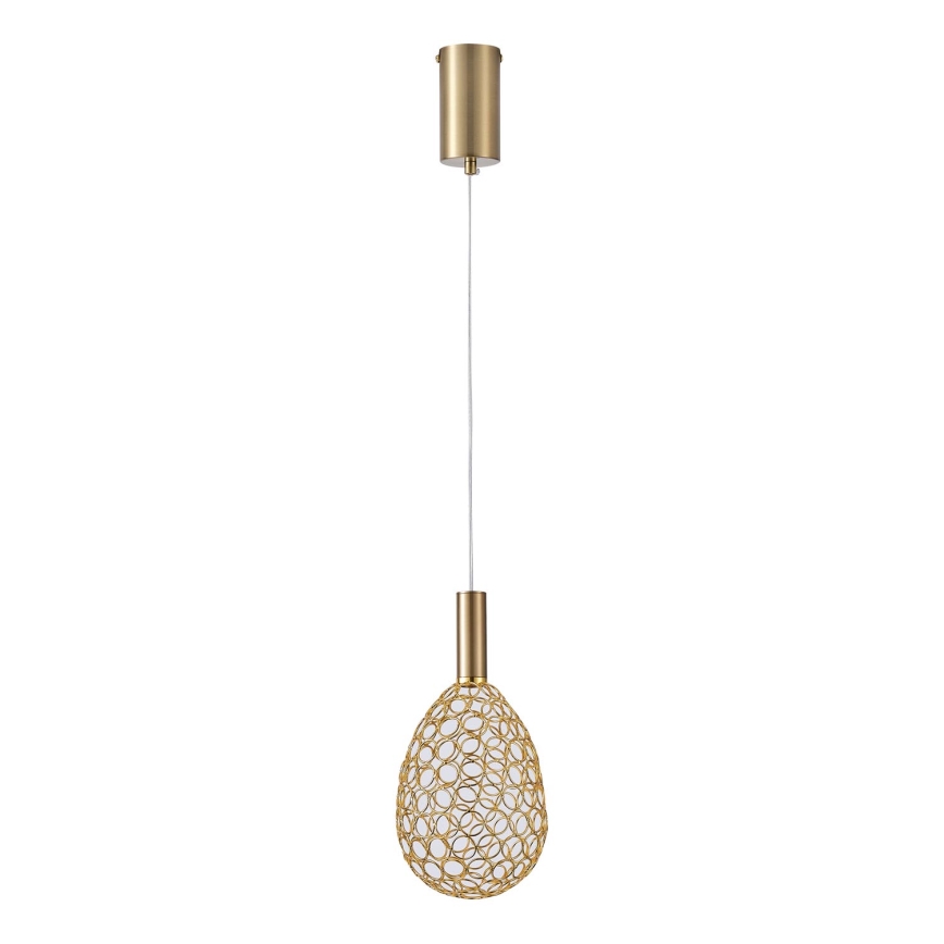 LED Lestenec na vrvici LED/6,3W/230V 3000K zlata pr. 14 cm