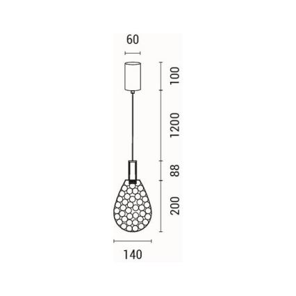 LED Lestenec na vrvici LED/6,3W/230V 3000K zlata pr. 14 cm