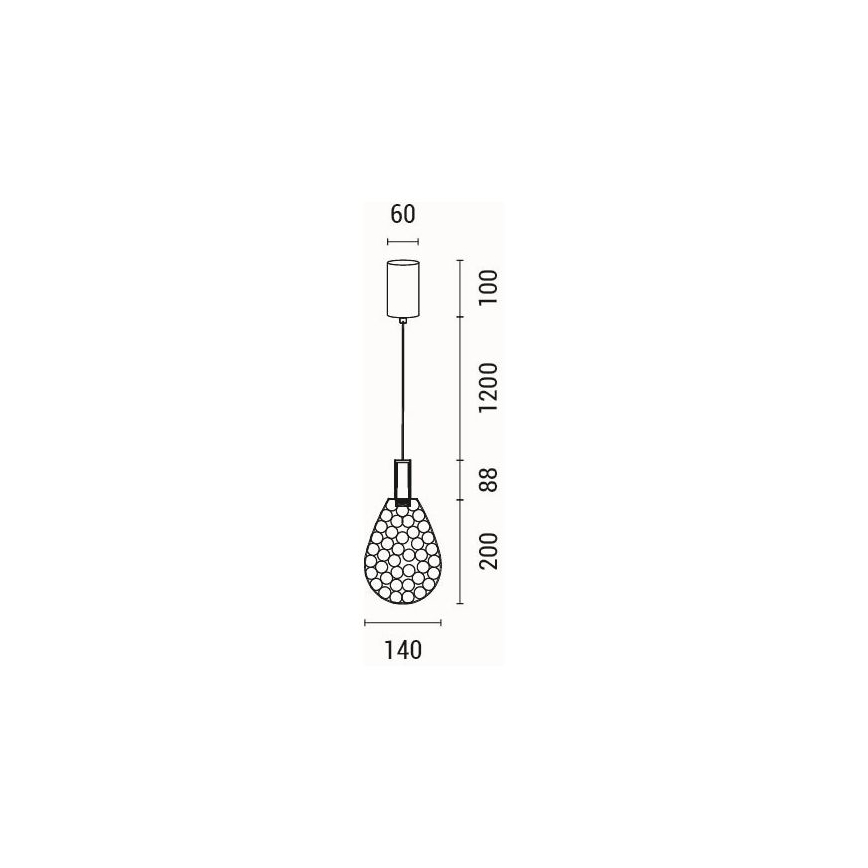 LED Lestenec na vrvici LED/6,3W/230V 3000K zlata pr. 14 cm
