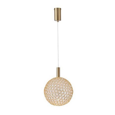 LED Lestenec na vrvici LED/6,3W/230V 3000K zlata pr. 25 cm