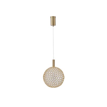 LED Lestenec na vrvici LED/6,3W/230V 3000K zlata pr. 25 cm