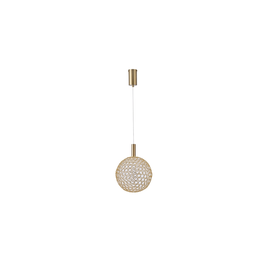LED Lestenec na vrvici LED/6,3W/230V 3000K zlata pr. 25 cm