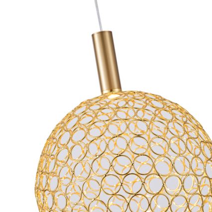 LED Lestenec na vrvici LED/6,3W/230V 3000K zlata pr. 25 cm