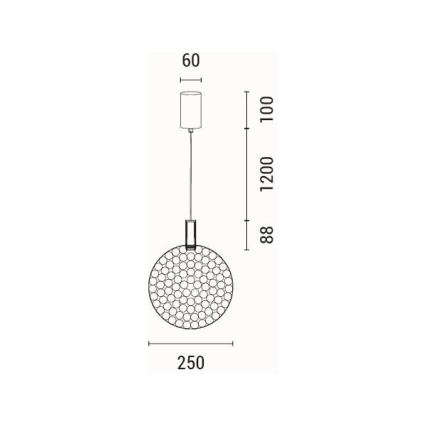 LED Lestenec na vrvici LED/6,3W/230V 3000K zlata pr. 25 cm
