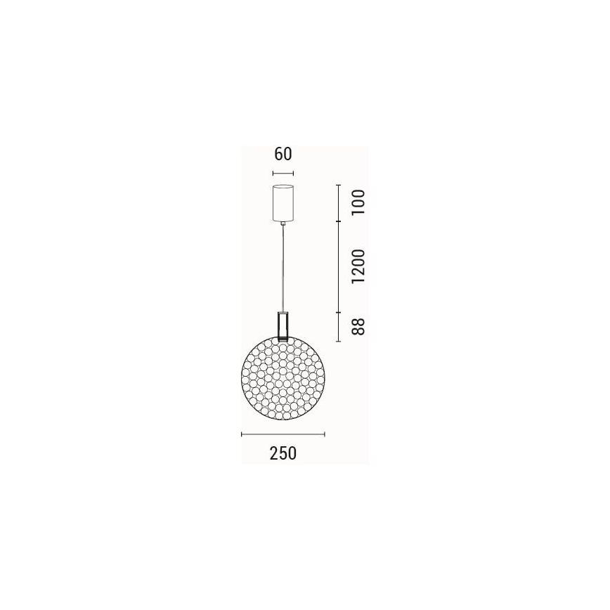 LED Lestenec na vrvici LED/6,3W/230V 3000K zlata pr. 25 cm
