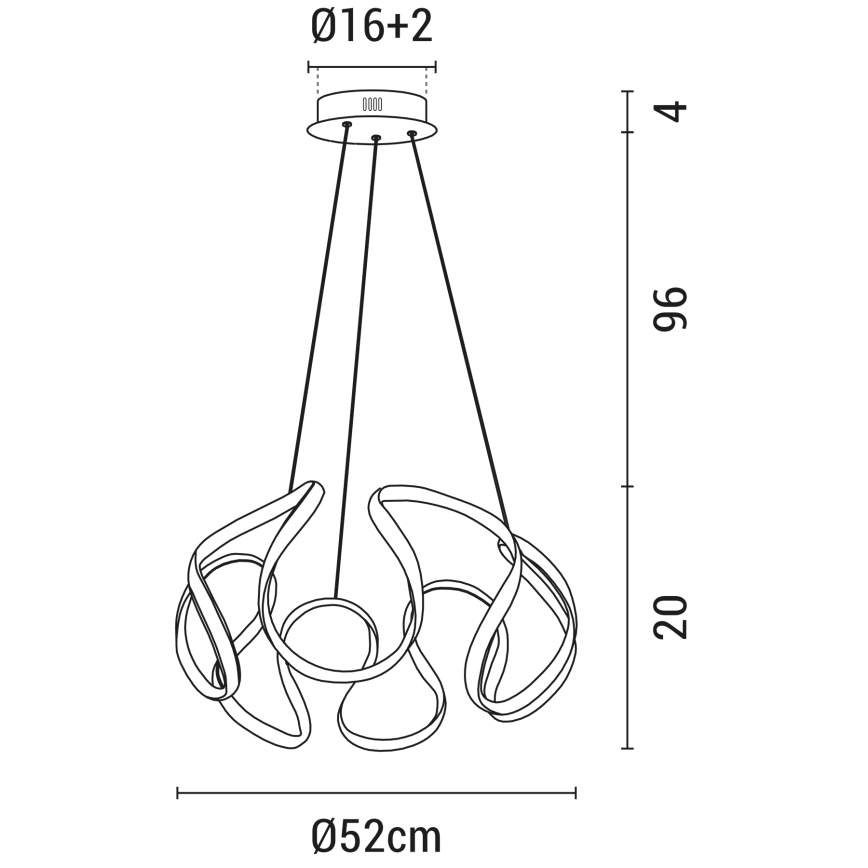 LED Lestenec na vrvici LED/60W/230V 3000K črna