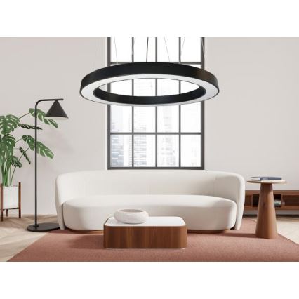 LED Lestenec na vrvici LED/60W/230V 4000K pr. 120 cm črna