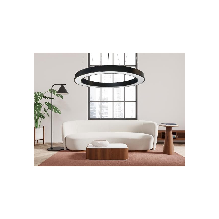 LED Lestenec na vrvici LED/60W/230V 4000K pr. 120 cm črna