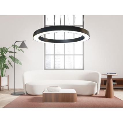 LED Lestenec na vrvici LED/60W/230V 4000K pr. 120 cm črna