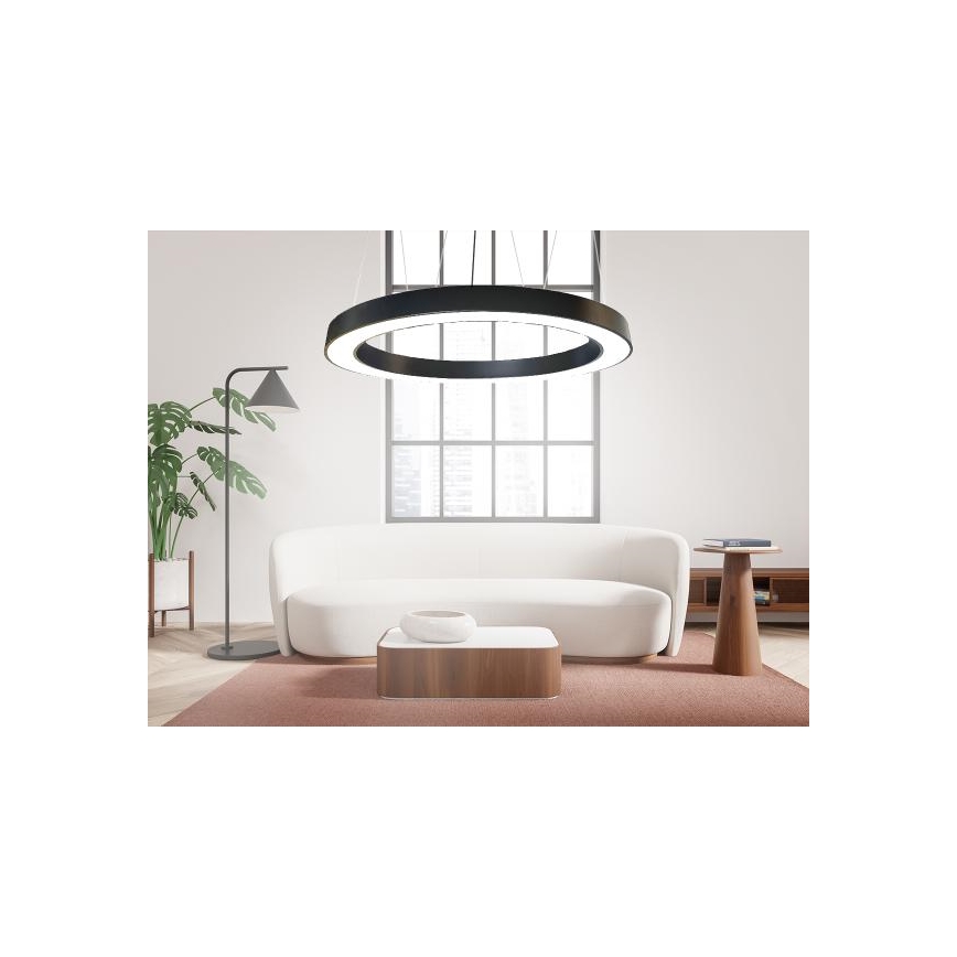 LED Lestenec na vrvici LED/60W/230V 4000K pr. 120 cm črna