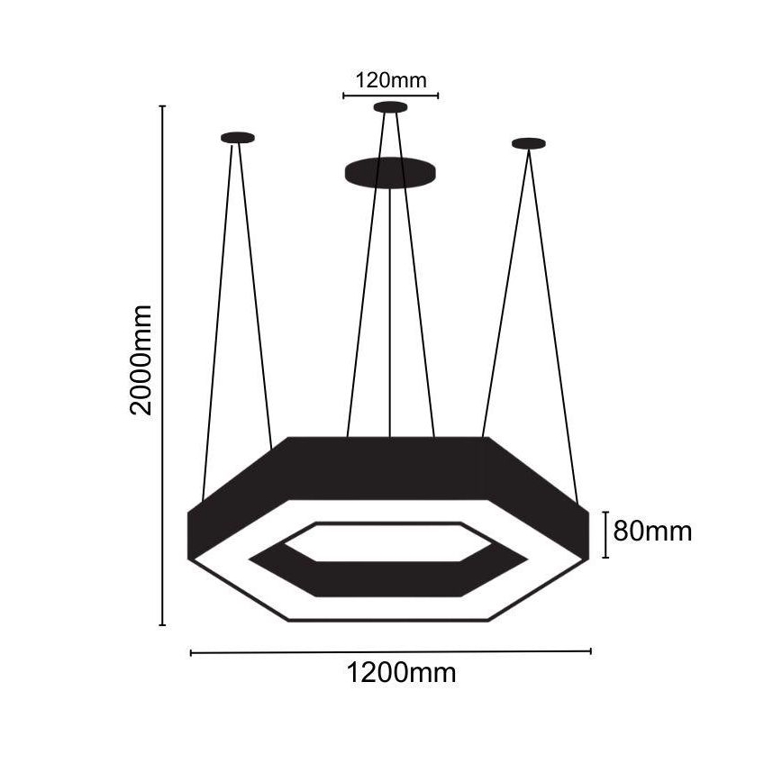 LED Lestenec na vrvici LED/60W/230V 4000K pr. 120 cm