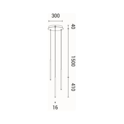 LED Lestenec na vrvici LED/6W/230V 3000K pr. 30 cm