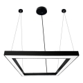LED Lestenec na vrvici LED/70W/230V 4000K 100x100 cm črna