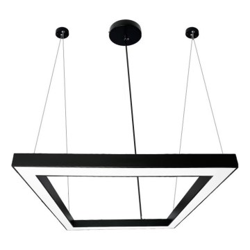 LED Lestenec na vrvici LED/70W/230V 4000K 100x100 cm črna