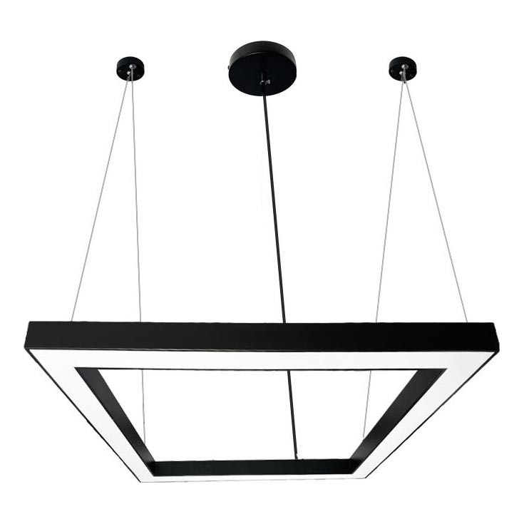 LED Lestenec na vrvici LED/70W/230V 4000K 100x100 cm črna