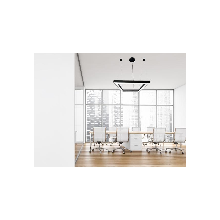 LED Lestenec na vrvici LED/70W/230V 4000K 100x100 cm črna