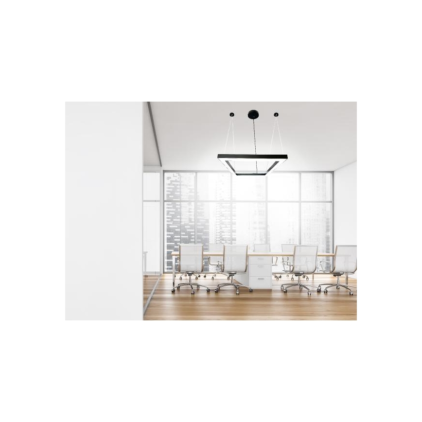 LED Lestenec na vrvici LED/70W/230V 4000K 100x100 cm črna