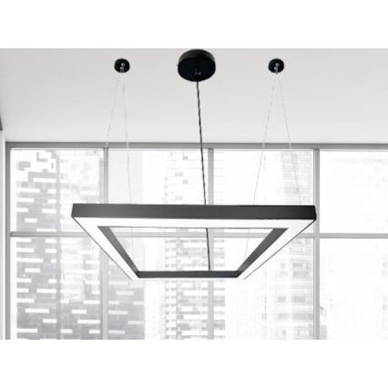 LED Lestenec na vrvici LED/70W/230V 4000K 100x100 cm črna