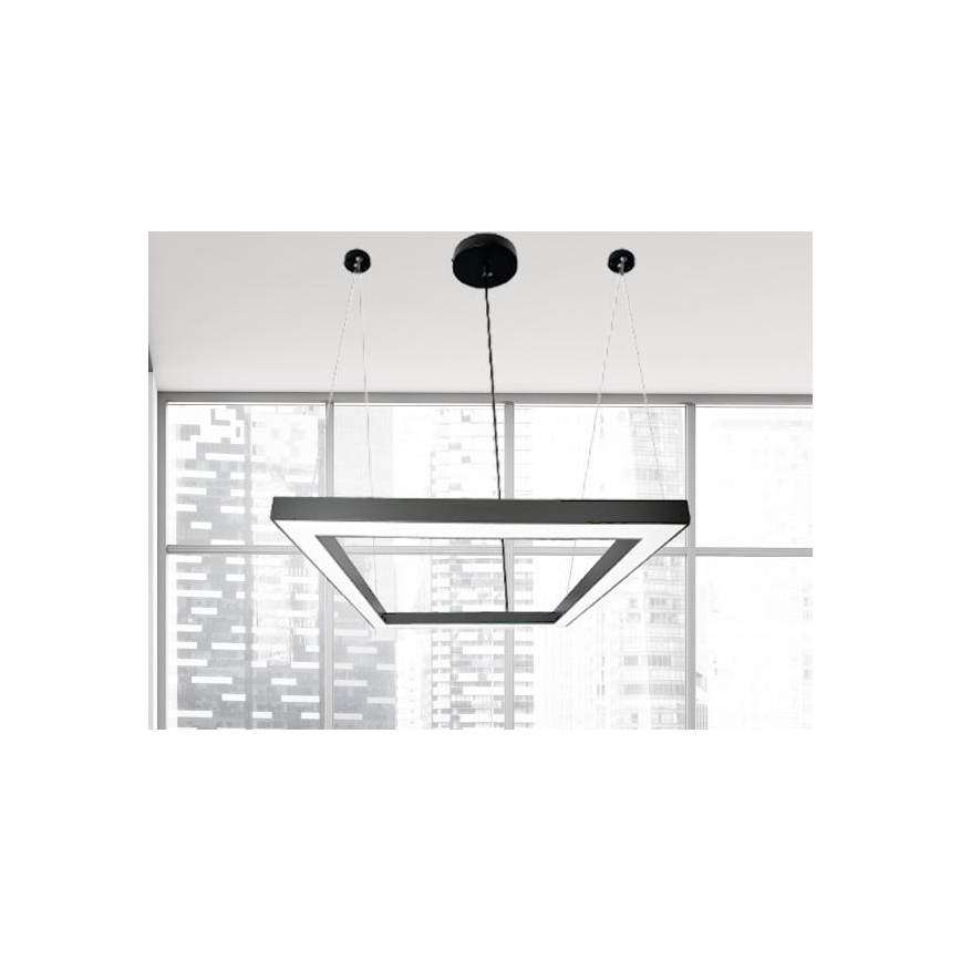 LED Lestenec na vrvici LED/70W/230V 4000K 100x100 cm črna