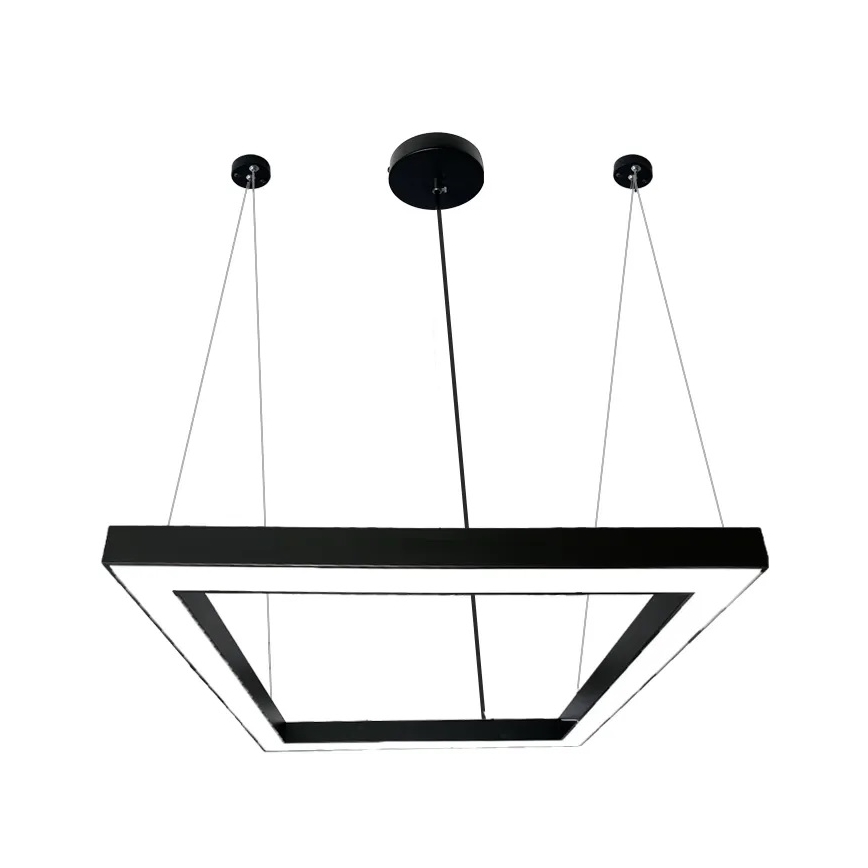 LED Lestenec na vrvici LED/70W/230V 4000K 100x100 cm črna