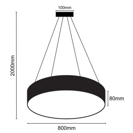 LED Lestenec na vrvici LED/70W/230V 4000K pr. 80 cm