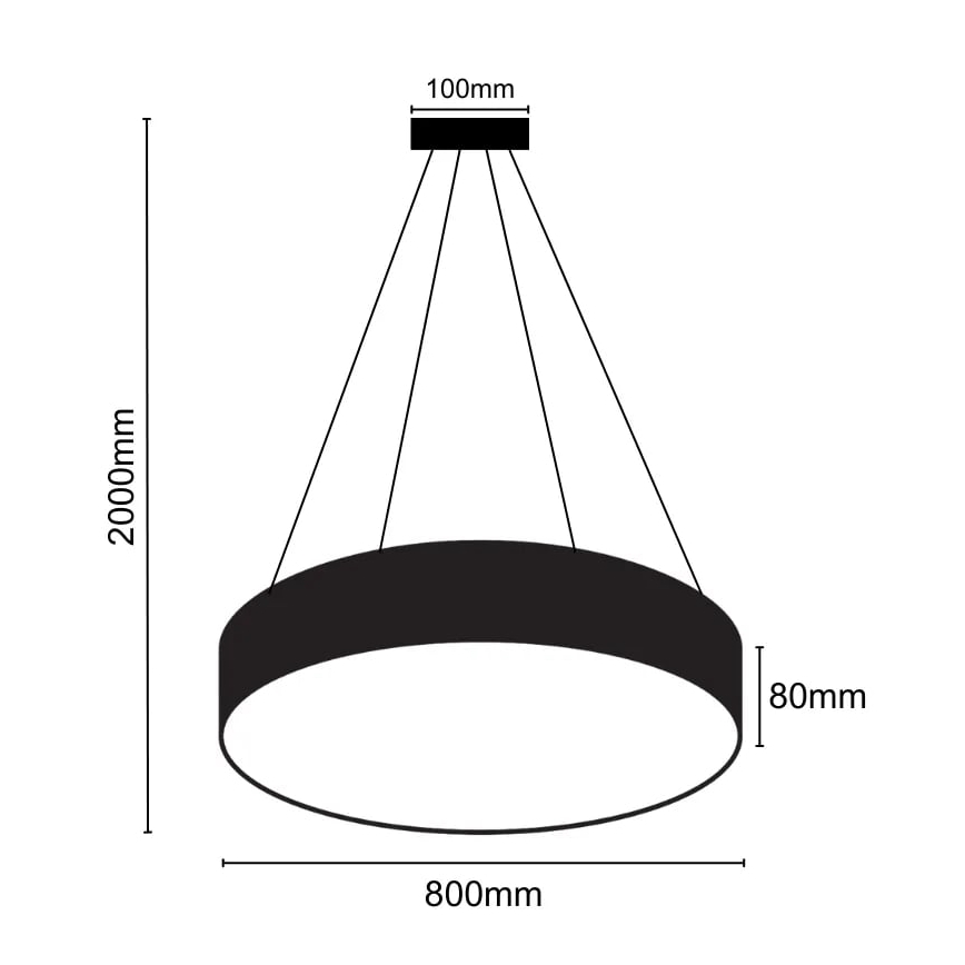 LED Lestenec na vrvici LED/70W/230V 4000K pr. 80 cm