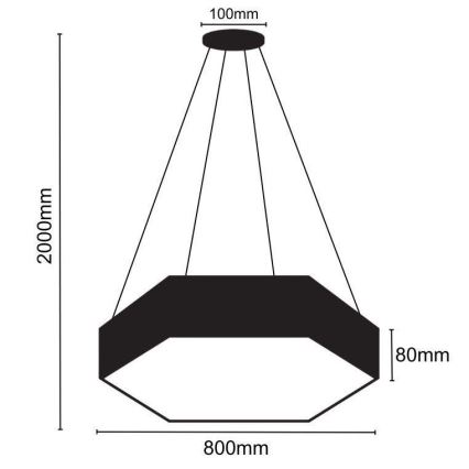 LED Lestenec na vrvici LED/70W/230V 4000K pr. 80 cm