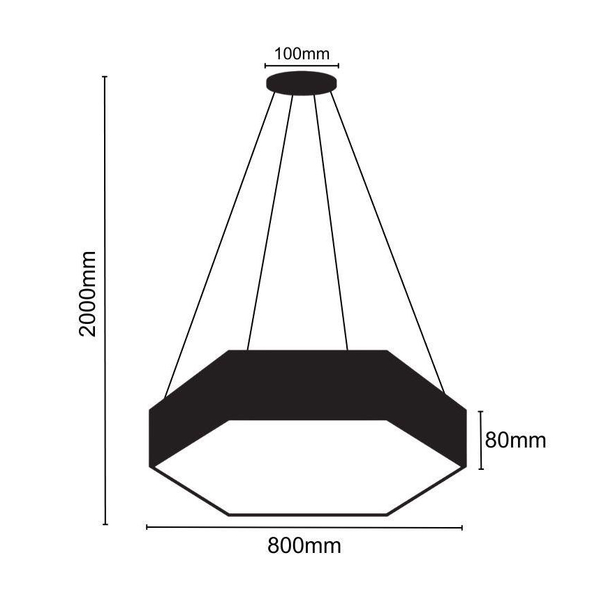 LED Lestenec na vrvici LED/70W/230V 4000K pr. 80 cm