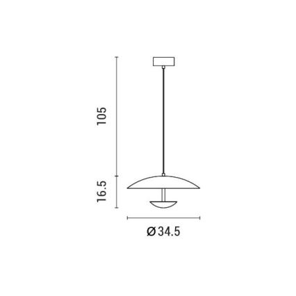 LED Lestenec na vrvici LED/7W/230V 3000K pr. 34,5 cm