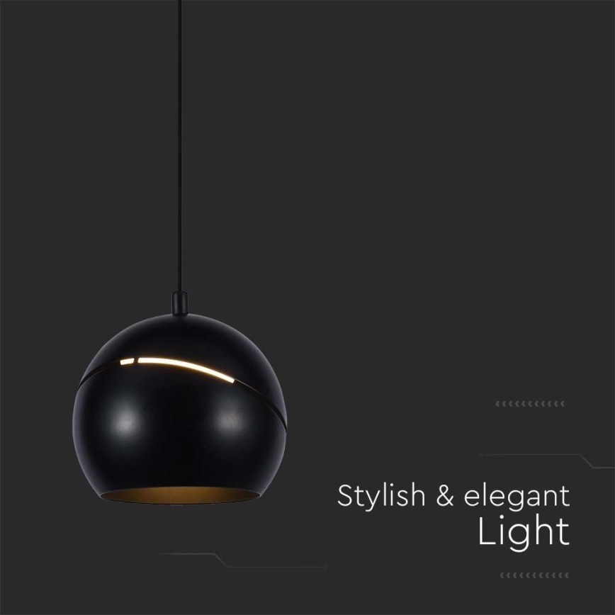 LED Lestenec na vrvici LED/8,5W/230V 3000K črna