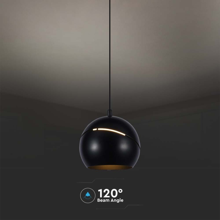 LED Lestenec na vrvici LED/8,5W/230V 3000K črna