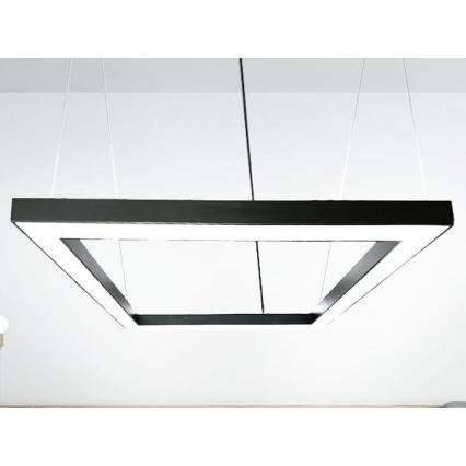 LED Lestenec na vrvici LED/80W/230V 4000K 120x120 cm črna