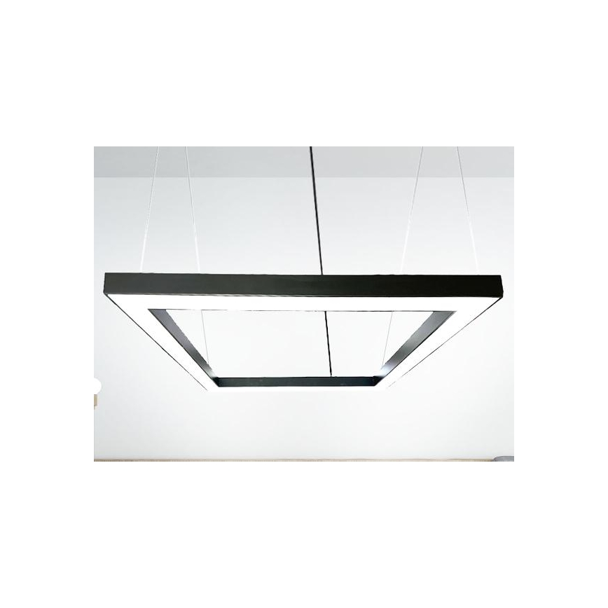 LED Lestenec na vrvici LED/80W/230V 4000K 120x120 cm črna