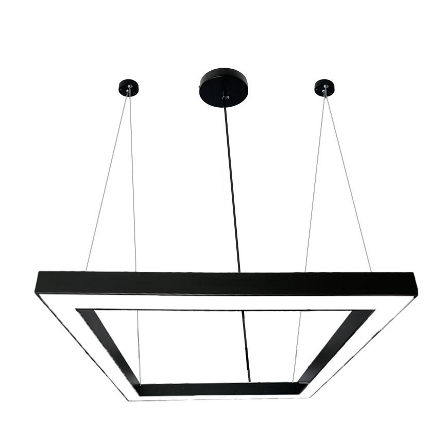 LED Lestenec na vrvici LED/80W/230V 4000K 120x120 cm črna
